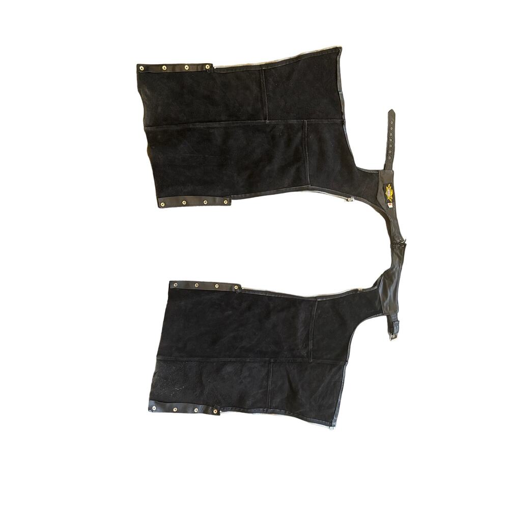 Universal Rider Black Leather Riding Chaps Medium - Picture 6 of 6